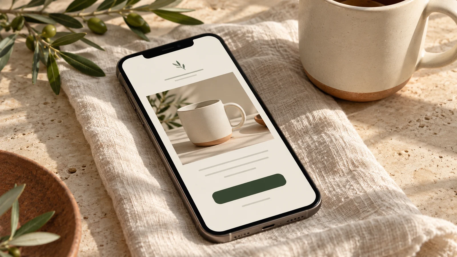 Illustrative mobile recovery email with a product image and one green action button.
